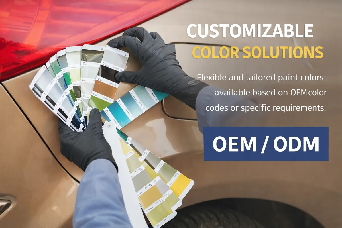 Customizable automotive refinish color solutions for OEM and ODM private label programs